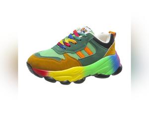 Women's Colorful Lace-up Sneakers with Thick Bottom