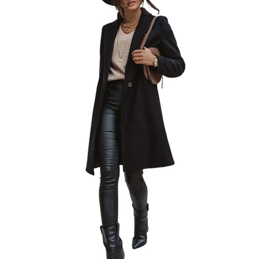 Women's Oversize Bomber - Casual Long Sleeve Lapel Collar Overcoat