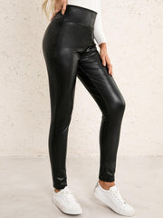 Women's High Waist Stretch Skinny Leather Pants