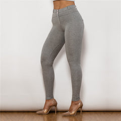 Melody Cotton Bum Lifting Leggings Booty Shaping Gray Push Up Pants Women