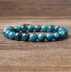Elevate Your Style with Natural Blue Apatite Beaded Bracelets for All Genders