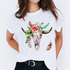 Cartoon Love Sweet Cute Short Sleeve Women's Shirt