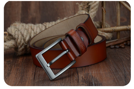 Casual Leather Wild Belt: Fashion Men's Pin Buckle Business Belt CF001