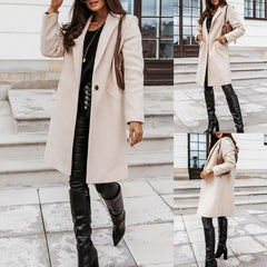 Women's Oversize Bomber - Casual Long Sleeve Lapel Collar Overcoat