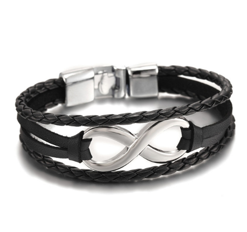 Stylish Leather Figure 8 Bracelet for a Touch of Trending Fashion