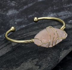 Embrace Timeless Elegance with this Stunning Natural Gemstone Bangle - Farefe