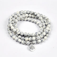 Stylish Stone Tiger Eye 108 Bead Bracelet Necklace Set - Elevate Your Look!