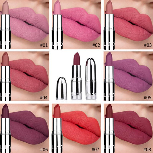 Silver Matte Bullet Lipstick - Long-lasting, Non-stick, Moisturizing Solid Lipstick