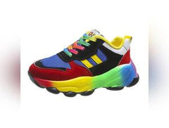 Women's Colorful Lace-up Sneakers with Thick Bottom