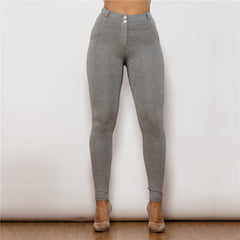 Melody Cotton Bum Lifting Leggings Booty Shaping Gray Push Up Pants Women