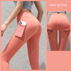 Gym Sport Seamless Leggings With Pockets - High Waist Women's Fitness Running Yoga Pants - Farefe