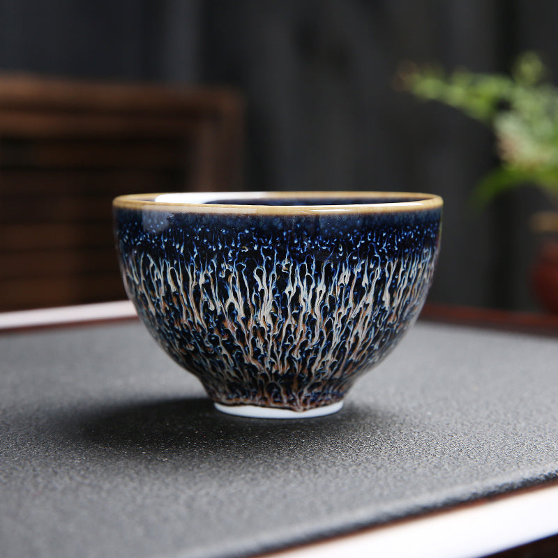 Single Kung Fu For Changing Tea Bowls - Retro Chinese Ceramic Tea Tableware with Colored Glaze Technology - Farefe