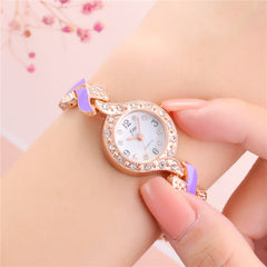 Leaf Bracelet Quartz Wrist Watch - Trendy Multi-Color Optional 21CM Buckle Length 0.9cm Bandwidth 2.1CM Dial Diameter 0.5CM Thickness 33G Weight