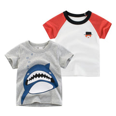 Children's Short Sleeve Korean Style T-Shirt - Non-Hooded - Sizes 90-140 - Multiple Colors