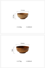 Japanese Style Wooden Bowl - Jujube Wood Rice Soup Salad Bowl for Kids - Eco-friendly and Sustainable - 3 Sizes Available - Farefe