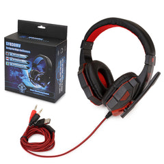 Gaming Headphones with Microphone - Wired Headsets for PC - 3.5mm Plug - Head-mounted Design - Braided Wire - Adjustable Volume+Microphone