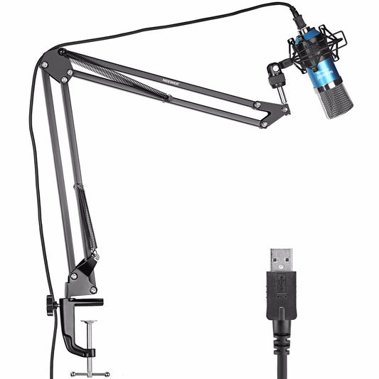 Neewer NW-7000 USB Condenser Microphone with Scissor Arm Stand - Perfect for Broadcasting and Sound Recording - Farefe