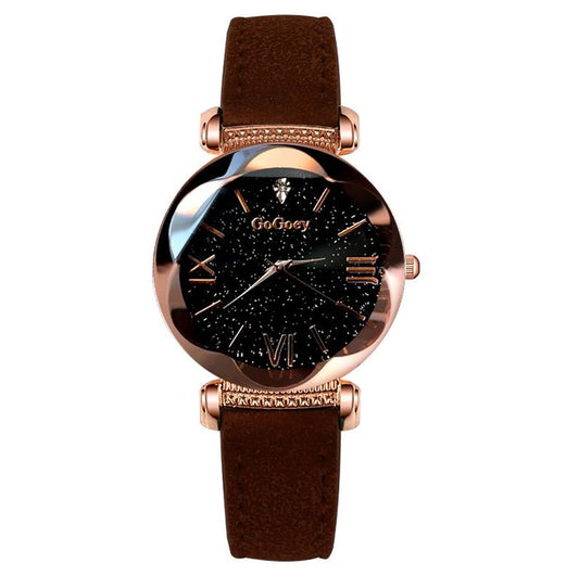 Fashion Watches Luxury Couple Quartz Wrist Watch with Large Dial and Artificial Leather Strap
