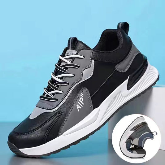 Casual Men's Shoes Soft Sole Color-block Lace-up Sneakers - Farefe
