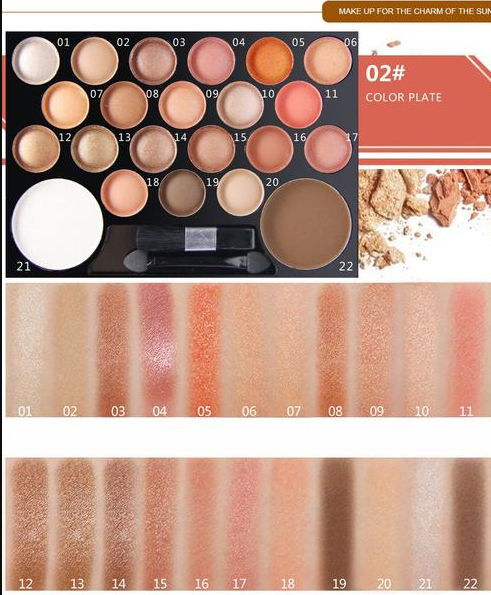 Professional Warm Color Eye Palette with 24 Shades - Nude Eyeshadow & Glitter Makeup Set - Farefe