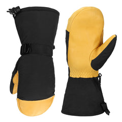 Leather Long Fleece Lined Cold-Resistant Warm Gloves - Genuine Leather, Non-Slip, Windproof (M-XXL) - Farefe