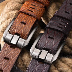 Premium Double-Skin Leather Men's Belt for Versatile Style