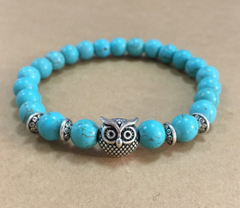 Natural Stone Owl Head Yoga Bracelet: Embrace Serenity and Style with this Exquisite Piece