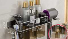 Hair Dryer And Toothbrush Holder Integrated Bathroom Storage Rack