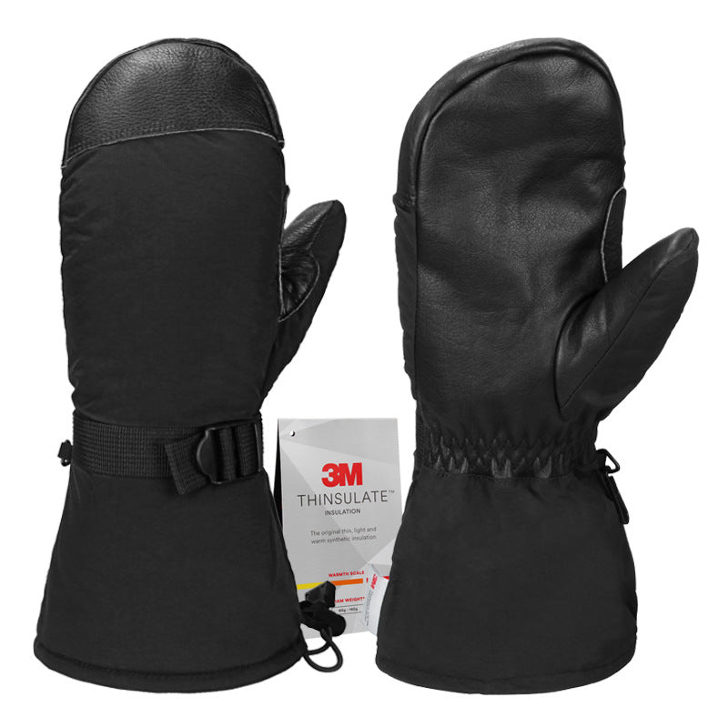 Leather Long Fleece Lined Cold-Resistant Warm Gloves - Genuine Leather, Non-Slip, Windproof (M-XXL) - Farefe