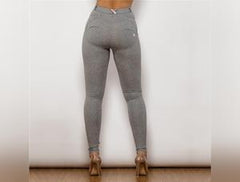 Melody Cotton Bum Lifting Leggings Booty Shaping Gray Push Up Pants Women