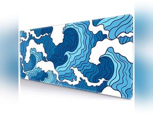 Great Blue Waves 900x400 Mouse Pad Gamer XL Custom Large Japanese Mousepad XXL Desk Mats