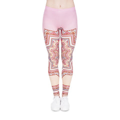 Digital Printed Cropped Trousers - 180G Milk Silk Fabric, Asian Sizes, 92CM Length, 66CM Waist, 20CM Leg Opening, Single 0PP Pack - Farefe