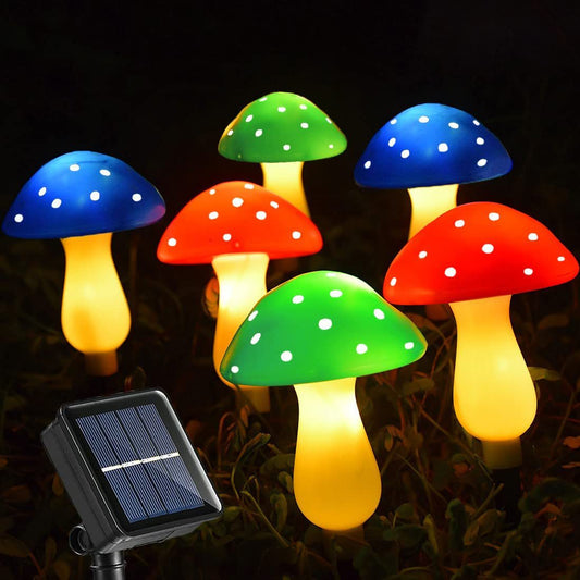 Solar-powered String Lights Plastic Mushroom Lamp String Lights - Farefe