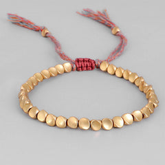 Handmade Copper Beads Lucky Rope Bracelet: Embrace Elegance and Style