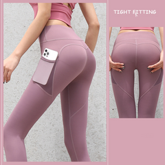 Gym Sport Seamless Leggings With Pockets - High Waist Women's Fitness Running Yoga Pants - Farefe