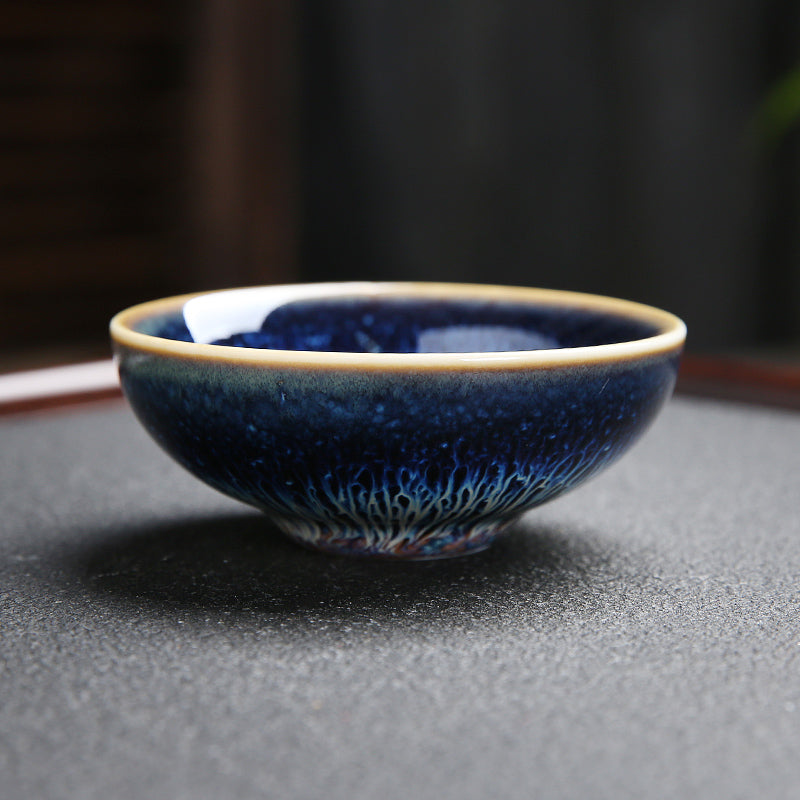 Single Kung Fu For Changing Tea Bowls - Retro Chinese Ceramic Tea Tableware with Colored Glaze Technology - Farefe