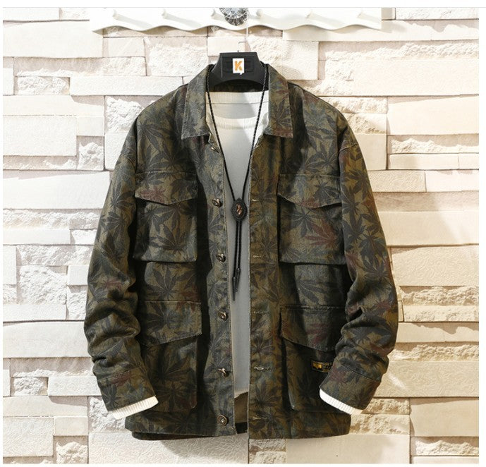 Camouflage Denim Jacket Coat for Men - Stylish Autumn Clothing - Farefe