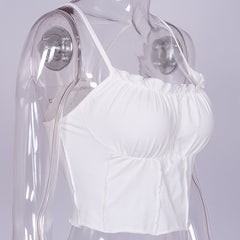 All-match Women's Sexy Camisole Top - Milk Silk, Sleeveless, Plain Pattern - Farefe