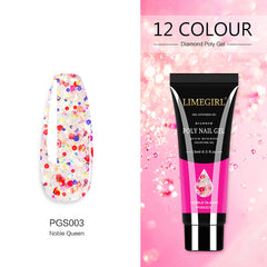 12 Color Nail Art Glitter Powder Extension Gel - Painless and Shimmering Nail Art Sequin Gel - Farefe