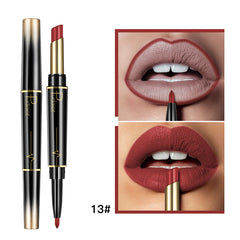 Matte Double-headed Lipstick Lip Liner Lip Lacquer - Waterproof, Durable, Easy to Color