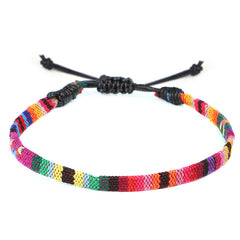 Hand-Woven Rainbow Anklet: Embrace Boho Style with Colorful Charm - Farefe