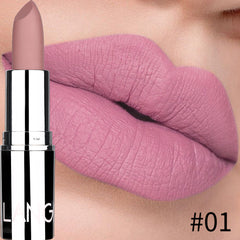 Silver Matte Bullet Lipstick - Long-lasting, Non-stick, Moisturizing Solid Lipstick