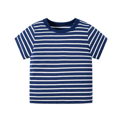 Short-sleeved Striped T-shirt for Boys - Casual Cotton Clothes - Farefe