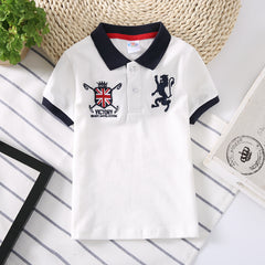 Polo Kids Shirt Boys - Korean Style Short Sleeve Lapel Shirt for Boys (8703)