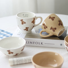 Household Fashion Bear Ceramic Bowls And Tableware