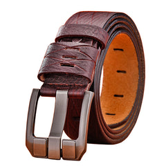 Premium Double-Skin Leather Men's Belt for Versatile Style