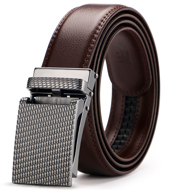 Adjustable Leather Track Belt for Men - Brown, Camel, Maroon, Dark Brown - Farefe