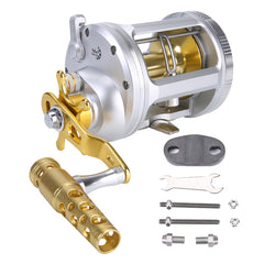 Durable Metal Sea Fishing Drum Reel - Perfect for Trolling, Casting, and Jigging