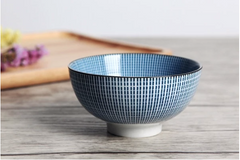 Japanese Style Porcelain Bowls (4-Set) - Underglaze Ceramic Craft, Various Patterns, Microwave Safe, 11.3 * 6cm, Jingdezhen, China - Farefe