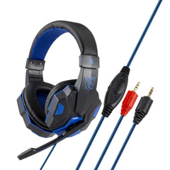 Gaming Headphones with Microphone - Wired Headsets for PC - 3.5mm Plug - Head-mounted Design - Braided Wire - Adjustable Volume+Microphone